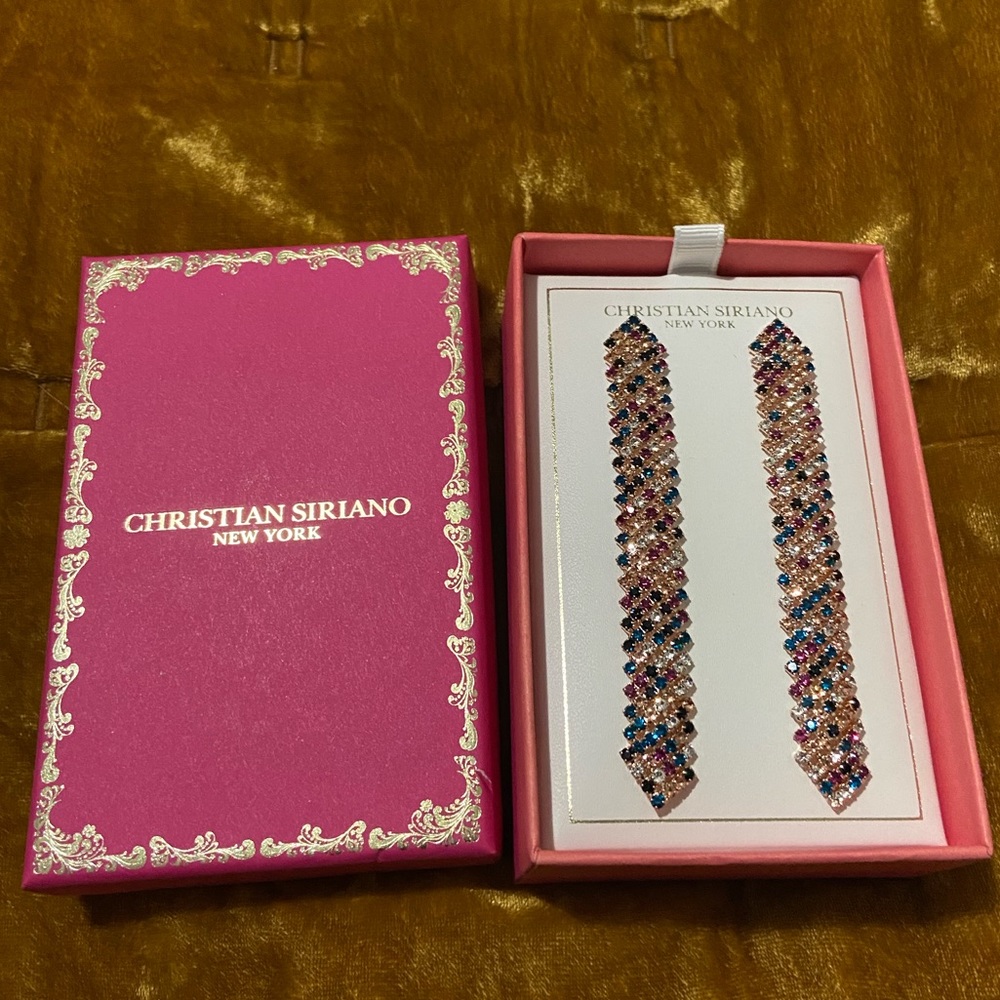 Christian Siriano Multicolored Rosegold earrings